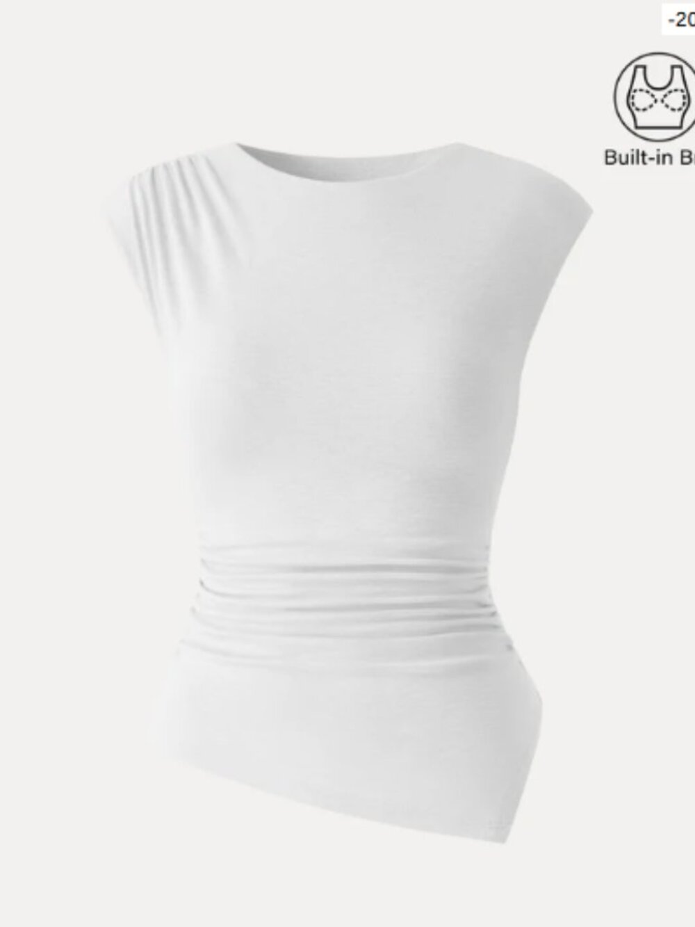 OGL Cap Sleeve Ruched Asymmetrical Bra Top Small